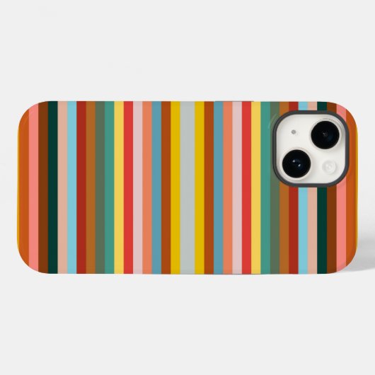 Kleurrijke horizontale retrostrepen Case-Mate iPhone case (Achterkant (horizontaal))