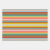 Kleurrijke horizontale retrostrepen inpakpapier vel (Voorkant 3)