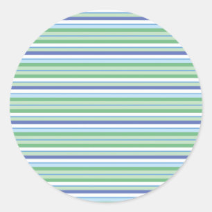 Kleurrijke horizontale strepen ronde sticker