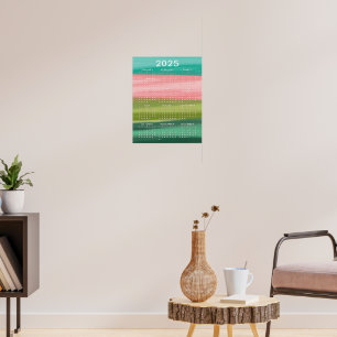 Kleurrijke horizontale Waterverf penseelstreken 20 Poster