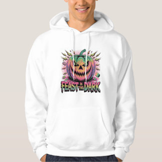 Kleurrijke Horrore Afbeelding van Pompoen Hoodie