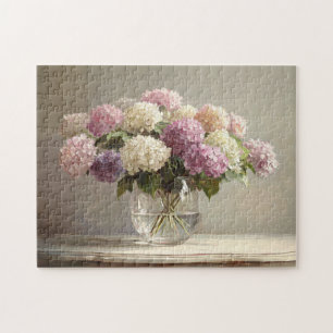 Kleurrijke hortensia boeket stilleven legpuzzel