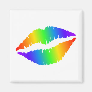 Kleurrijke hot-lips Square Magnet Magneet
