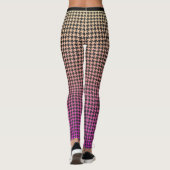 Kleurrijke Houndstooth-Roze aan Gele Gradiënt- Leggings (Achterkant)
