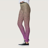 Kleurrijke Houndstooth-Roze aan Gele Gradiënt- Leggings (Links)