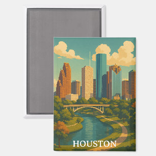 Kleurrijke Houston Texas Skyline Magneet