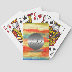 Kleurrijke houtachtige textuur Modern Roestvrij me Pokerkaarten