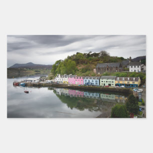 Kleurrijke huizen in Portree, Skye Rechthoekige Sticker