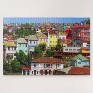 kleurrijke huizen legpuzzel