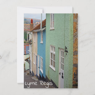 Kleurrijke huizen, Lyme Regis, Dorset, Engeland Kaart