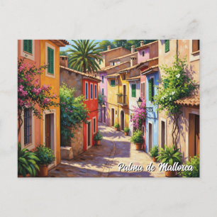 Kleurrijke Huizen Palma de Mallorca Spanje Reizen Briefkaart