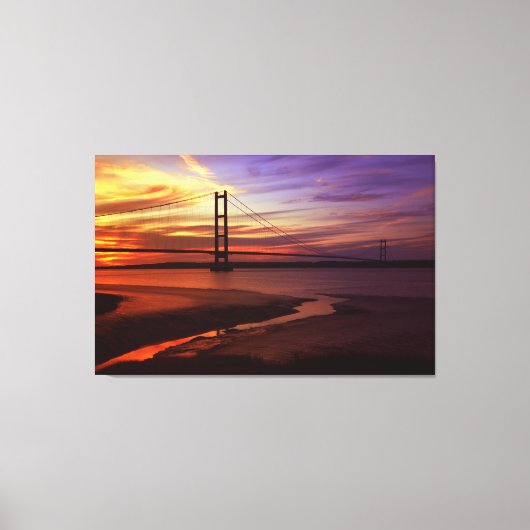 Kleurrijke Humber Bridge Sunset foto Canvas Afdruk (Voorkant)