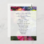 Kleurrijke Hydrangea bruids douche uitnodigingen (Voorkant / Achterkant)