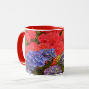 Kleurrijke Hydrangea Flower Garden Natuur Mok