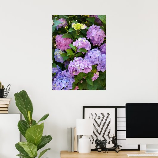 kleurrijke hydrangea poster (Thuiskantoor)