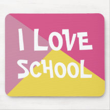 Kleurrijke I Love School Girl Roze aangepaste teks