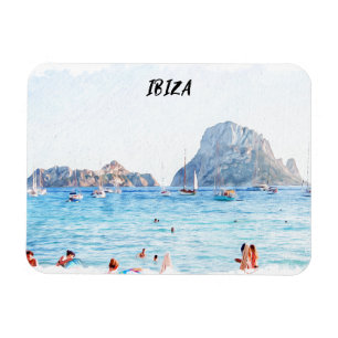 Kleurrijke Ibiza Beach Travel Souvenir Magneet