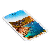 Kleurrijke Ibiza Spanje Waterverf Landschap Magneet (Rechterzijde)