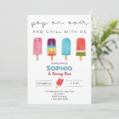 Kleurrijke Ice Cream Four verjaardagsfeestje uitno Kaart (Staand voorkant)