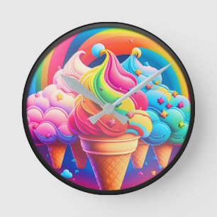 Kleurrijke Ice Cream Kegels Klok