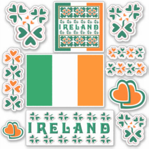 Kleurrijke Ierse Shamrock Contour Sticker