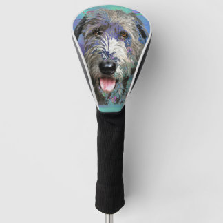 Kleurrijke Ierse Wolfhound Artwork Golfheadcover