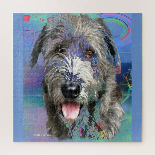 Kleurrijke Ierse Wolfhound Artwork Legpuzzel (Verticaal)