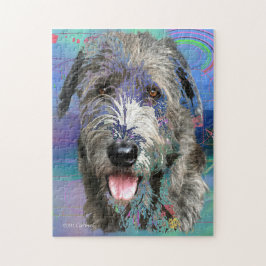 Kleurrijke Ierse Wolfhound Artwork Legpuzzel