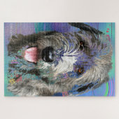 Kleurrijke Ierse Wolfhound Artwork Legpuzzel (Horizontaal)