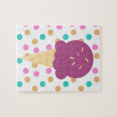 Kleurrijke ijskap en Stippen Roze blauw kleurig Legpuzzel (Horizontaal)