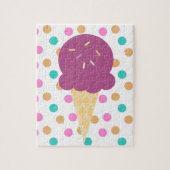 Kleurrijke ijskap en Stippen Roze blauw kleurig Legpuzzel (Verticaal)