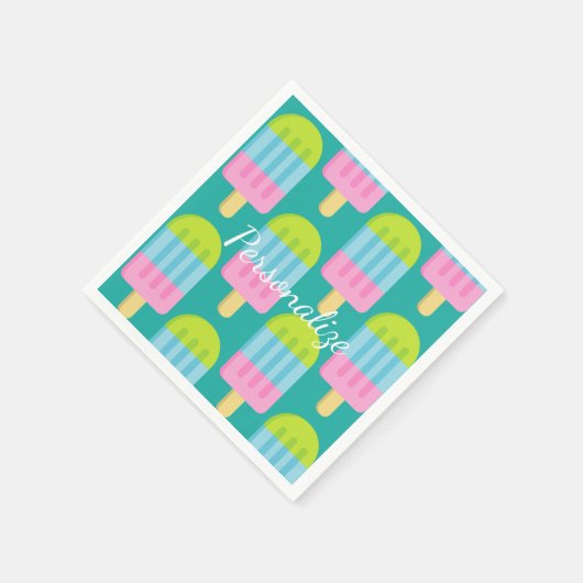 Kleurrijke ijslolly ijs print papier servetten (Hoek)