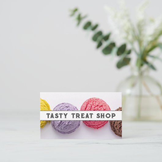 Kleurrijke IJsscheppen Visitekaartje (Staand voorkant)