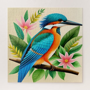 Kleurrijke IJsvogel op Tak Legpuzzel