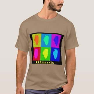 Kleurrijke Illinois State Art Map Oversized T-shirt