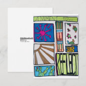 Kleurrijke illustratie met Cactus Bedankkaart (Voorkant / Achterkant)