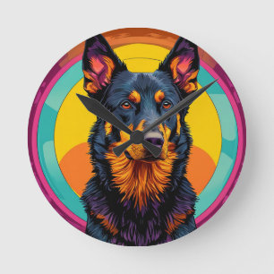 Kleurrijke illustratie van Beauceron hond Ronde Klok