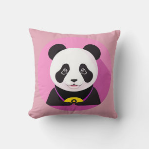 Kleurrijke Illustratie van Cartoon Panda Kussen