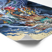 Kleurrijke illustratie van de Chinese draak, mythi Poster (Hoek)