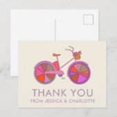 Kleurrijke Illustratie van Vintage Fiets Gepersona Briefkaart (Voorkant / Achterkant)