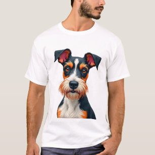 Kleurrijke illustratie van vintage hondenportret r t-shirt