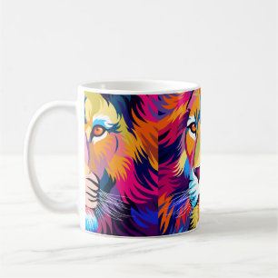kleurrijke illustraties , een leeuw , eenvoudig on koffiemok