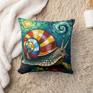Kleurrijke Impasto Whimsical Slak Kussen