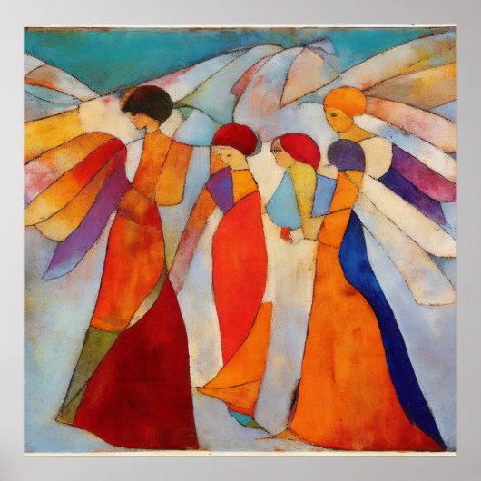 Kleurrijke impressionist Het Licht van Vier Engele Poster (Voorkant)