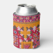 Kleurrijke Indiase borduurwerk print Blikjeskoeler (Blikje Voorkant)