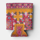 Kleurrijke Indiase borduurwerk print Blikjeskoeler (Voorkant)