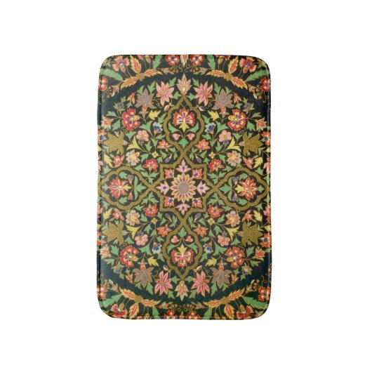 Kleurrijke Indische Bloemen Borduurwerk Print Badmat (Voorkant Verticaal)