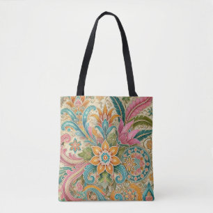 Kleurrijke Indonesische batik bloempatroon Draagtas