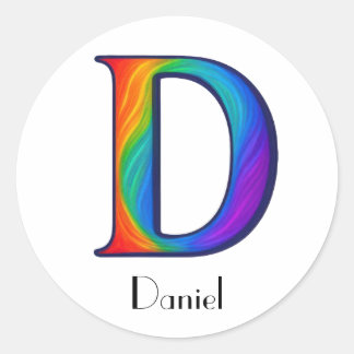 Kleurrijke Initiaal letter D Sticker