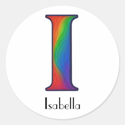 Kleurrijke Initiaal letter I Sticker (Voorkant)
